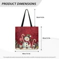 thumbnail image 4 of Renewold Snowman Candy Cane Shopping Bag Lightweight Reusable Christmas Canvas Tote Bag Reusable Cloth Handbag for Women Girls for Shopping Gym Beach Travel School, 4 of 6