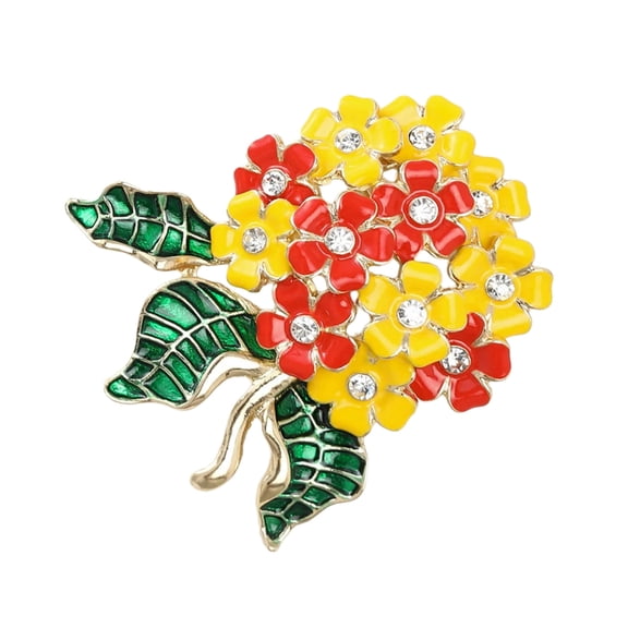 Alloy Enamel Hydrangea Pin Floral Brooch For Women Portable Jewelry Accessory Gift