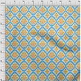thumbnail image 4 of oneOone Georgette Viscose Turquoise Blue Fabric Asian Ikat Sewing Craft Projects Fabric Prints By Yard 42 Inch Wide, 4 of 4