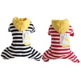 thumbnail image 5 of Pet Enjoy Dog Pajamas Striped Pet Jumpsuits Dog Hoodie Onesies,Warm Pet Pajamas Cute Dog Bodysuits Apparels Soft Pet Clothes for Puppy Small Dogs, 5 of 8