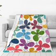 thumbnail image 1 of Fotbe Colorful Butterflies Manta de Franela Acolchonada con Estampado, Súper Suave y Esponjosa, Extra Grande para Sofá, Cama, Uso Todo el Año-60"x50", 1 of 7