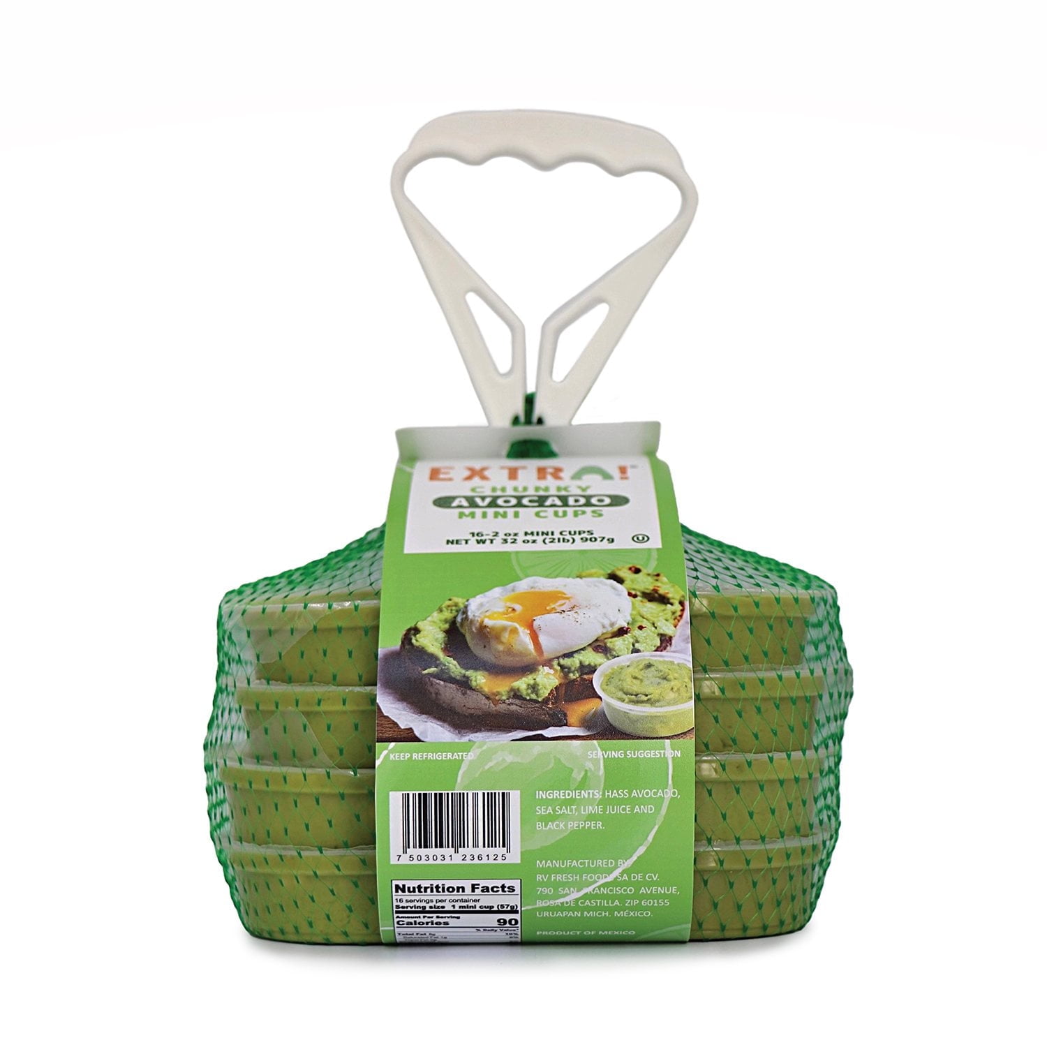 Extra! Chunky Avocado Spread 2 Pack (2 oz. Cups, 16 ct.) with bowl by OMA
