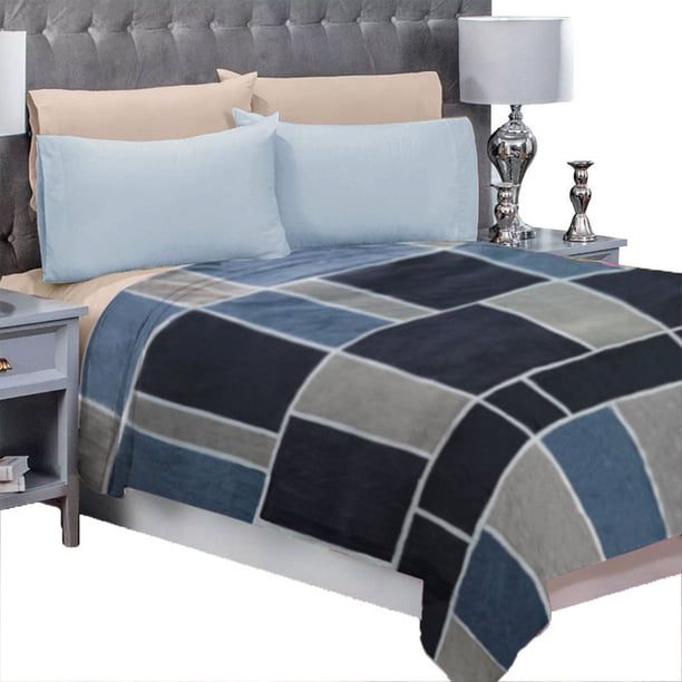 Frazada Matrimonial Ligera Estampada, Flannel Extra Suave MOD . HARRY