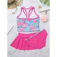 thumbnail image 2 of Jowowha 3PCS Kids Girls Tankini Digital Printed Swimsuit Swimwear Beach Wear Swim Tops with Bottoms Blue Rose Red 6, 2 of 8
