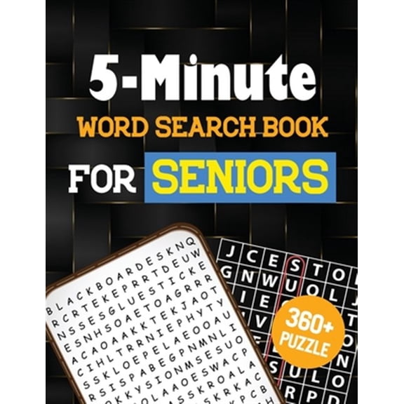 Pre-Owned 5-Minute Word Search Book for Senior: 360+ Large-Print Christmas Word Search Puzzle, Exercise Your Brain, Holiday Fun for Adults (Paperback)