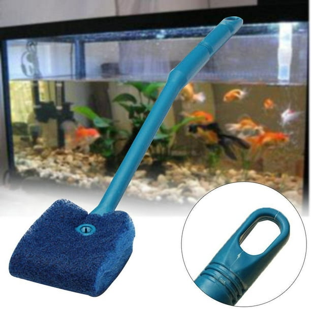 Aquarium Cleaning Sponge Brush Algae Scraper Fish Tank Long Handle Cleaner  Tool 