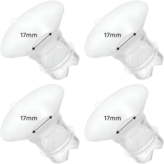 XIRQI Flange Inserts 17mm Compatible with Breast Pump 24mm Shields/Flanges, Reduce 24mm Nipple Tunnel Down to 17 mm, 4PCS