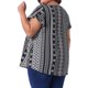 thumbnail image 3 of Blusa de talla grande para mujer Agnes Orinda, con estampado floral bohemio, cuello redondo y mangas con volantes, 1X negra, 3 of 6