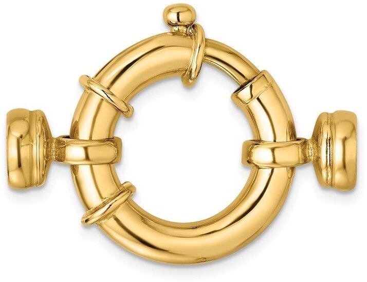 22mm 14k Yellow Gold Fancy Spring Ring Clasp w/ Round Endcaps Walmart