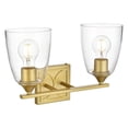 thumbnail image 3 of Living District Harris 2-Light Iron & Glass Bath Sconce in Brass/Clear, 3 of 6