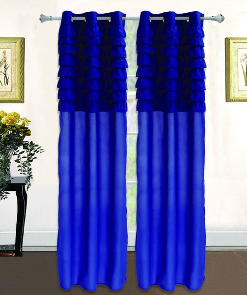 Katy Solid Ruffled Pleated Window Curtain Panel With ...