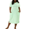 thumbnail image 2 of Agnes Orinda Women's Plus Size Cat Print Pocket Nightgown, 2 of 6