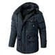 thumbnail image 3 of Parka de invierno con capucha, cortavientos, de algodón, acolchada, gruesa, ajustada, informal, de forro polar, clásica, cálida, 3 of 4