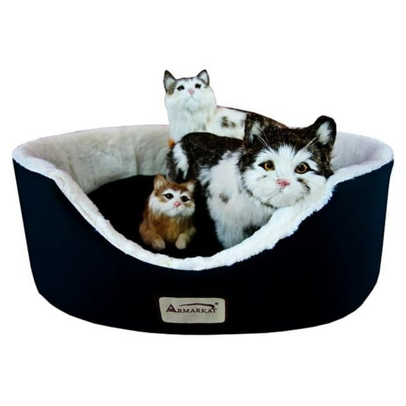 Aeromark C04HML-MB Armarkat Pet Bed Cat Bed 22 x 19 x 8 - Laurel Green & Ivory