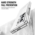 thumbnail image 5 of ELEHOLD For Samsung Galaxy Z Fold 7 Rugged Full Body Case,Premium Lychee Texture PU Leather Cover with Built-in Front Screen Protector Metal Foldable Kickstand Shockproof Phone Case , Silver, 5 of 7