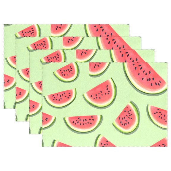 Ryvnso Placemats Set of 4 Summer Watermelons Dining Mats Heat-Resistant Non-Slip Washable Table Mat