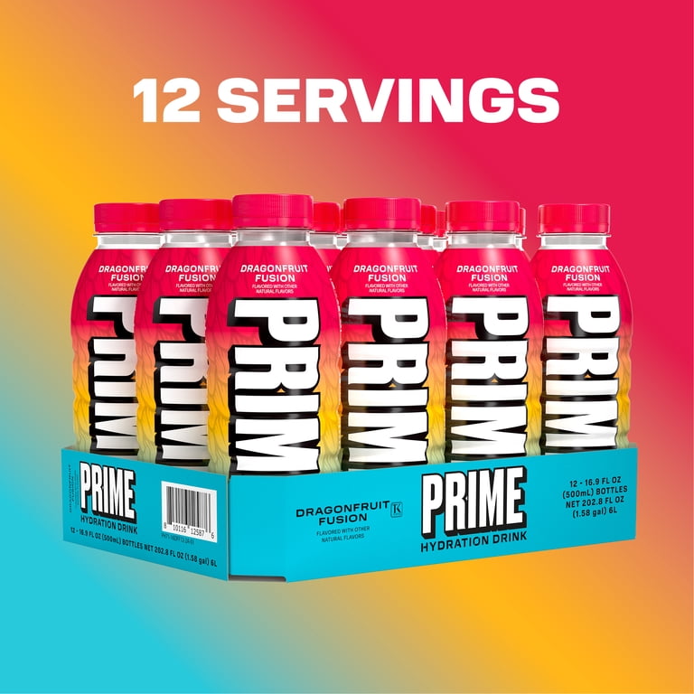 Prime Hydration Sports Drink, Dragonfruit Fusion, 16.9 fl oz, 12