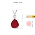 thumbnail image 4 of Angara Natural 5 ct Ruby Teardrop Pendant Necklace for Women in 14K White Gold (Size-12x10mm) - July Birthstone Jewelry | Ruby and Diamond Necklace, 4 of 9