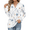 White Floral, variant on Weardear Women's V Neck 3/4 Sleeve T Shirts Casual Basic Summer Tees Shirts Loose Fit Tunic Tops