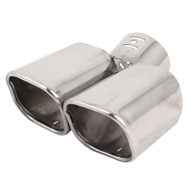 Unique Bargains Vehicles Car 62mm Square Slant Tip Stainless Steel