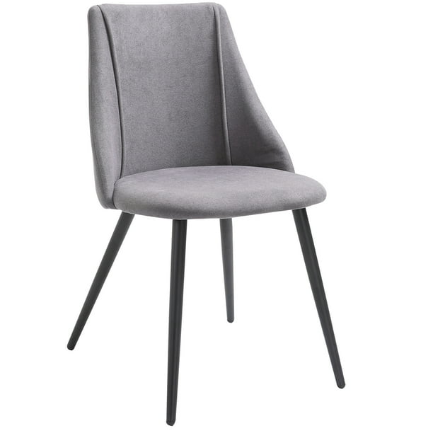 Gray Fashion Upholstered Fabric Side Chair Dining Chairs With Black Legs Set Of 2 Com Gray Fashion Upholstered Fabric Side, Dark Grey Fabric Dining Chairs With Black Legs