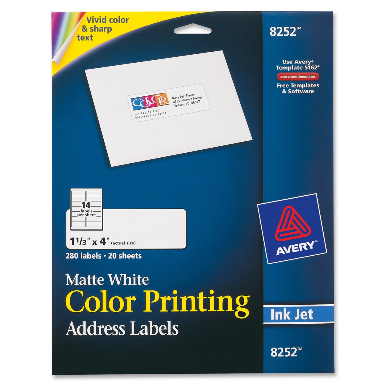 Avery Vibrant Color Printing Label with Sure Feed for Inkjet ...