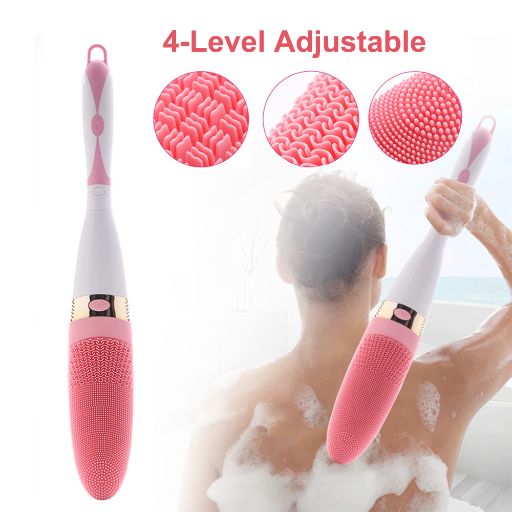 Silicone Bath Brush Electric Shower Massager with 4 Vibration Levels
