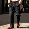 thumbnail image 2 of Men's Striped Dress Pants Slacks Slim Fit Business Work Suit Long Trousers M, 2 of 9