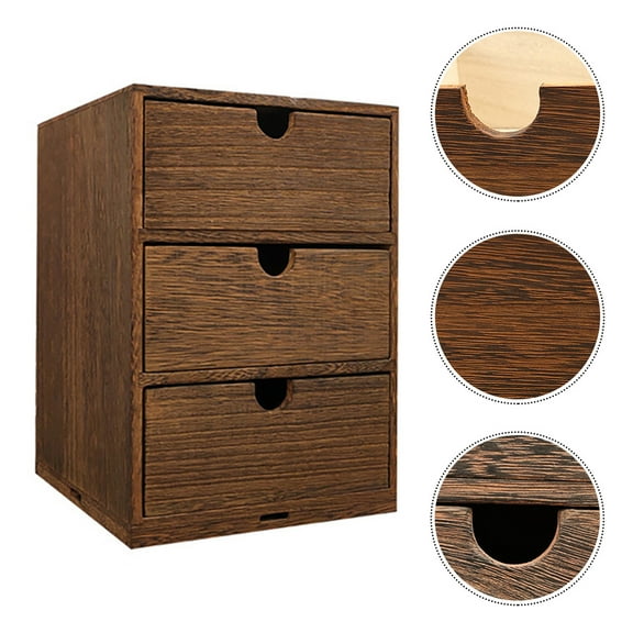 FUEENIRVA Bathroom Counter Cabinet 1Set Storage Case In Brown Color With Square Shape