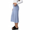 thumbnail image 4 of Women Fold Over Gauchos Capri Casual Low Rise Wide Leg Cropped Pants Summer Striped Yoga Culottes Going Out Yoga Capri Dark Blue 2XL, 4 of 7