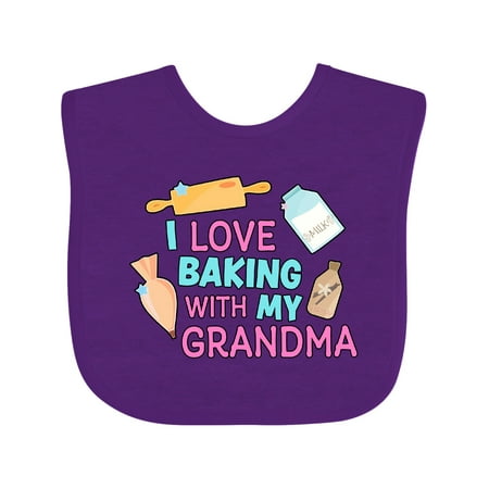 

Inktastic I Love Baking with My Grandma Girls Baby Bib