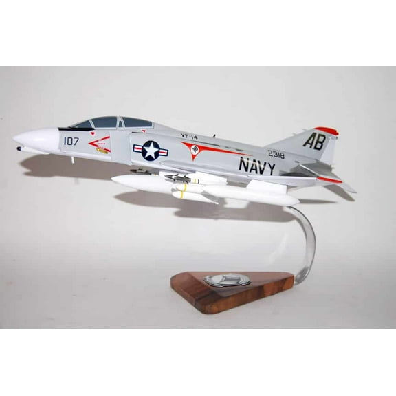 VF-14 TopHatters F-4b Model, 1/42 (18") Scale, Mahogany, Navy, Fighter