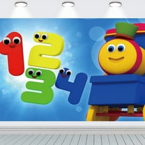 Bob the Train Birthday Party Supplies Banner Backdrop Background Taspestry Poster Wall Decor
