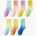 thumbnail image 4 of IDALL Socks for Women,Crew Socks Fashionable Tie Dye Gradient Comfortable Casual Socks That Can Be Worn Outside Mid Calf Cotton Socks Ankle Socks,No Show Socks Coffee, 4 of 4