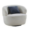 thumbnail image 2 of Swivel Barrel Chair, Comfy Round Accent Sofa Chair for Living Room, 360 Degree Swivel Barrel Club Chair with Pillow, Leisure Arm Chair for Hotel, Bedroom, Office, Lounge (Beige), 2 of 9
