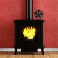 thumbnail image 4 of Costway Ventilador con 5 palas, ventilador para difundir calor para chimeneas y estufas de leña, ventilador con mango retráctil y metal sensible al calor, negro, 4 of 6