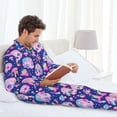 thumbnail image 6 of Sikiie colorful Skull mushroom rainbow Mens Pajama Set, Soft Warm Long Sleeve Sleepwear, Cozy Button-Down Pjs for Men-Large, 6 of 7