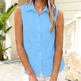 thumbnail image 2 of Womens Summer Tank Tops Elegant Solid Loose Basic Layering Vest Sleeveless Tops for Women Blue Xl, 2 of 4