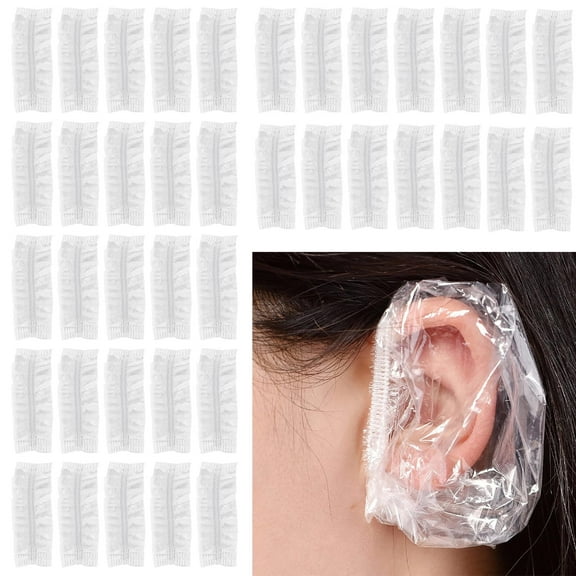 400 Pack Clear Disposable Ear Protectors,Bexikou Clear Ear Covers for Shower,Waterproof Shower Ear Cover,Ear Protection Disposable Shower Caps for Bath Shower Cover Shower Care