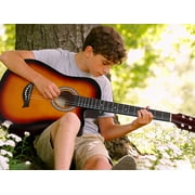 Moukey Guitar for Beginner 38 Starter Acoustic Guitars Kits with Gig Bag, Strap and Pick, Blue, EAG-100