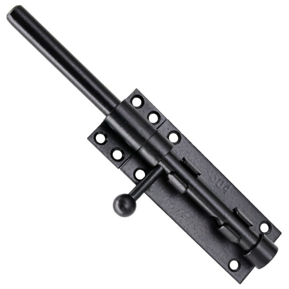 8-inch 304 Stainless Steel Barn Door Lock Latch, Heavy Duty Black Push-Pull Gate Lock, Anti-theft Design with Mounting Screws, Adjustable for Various Door Types