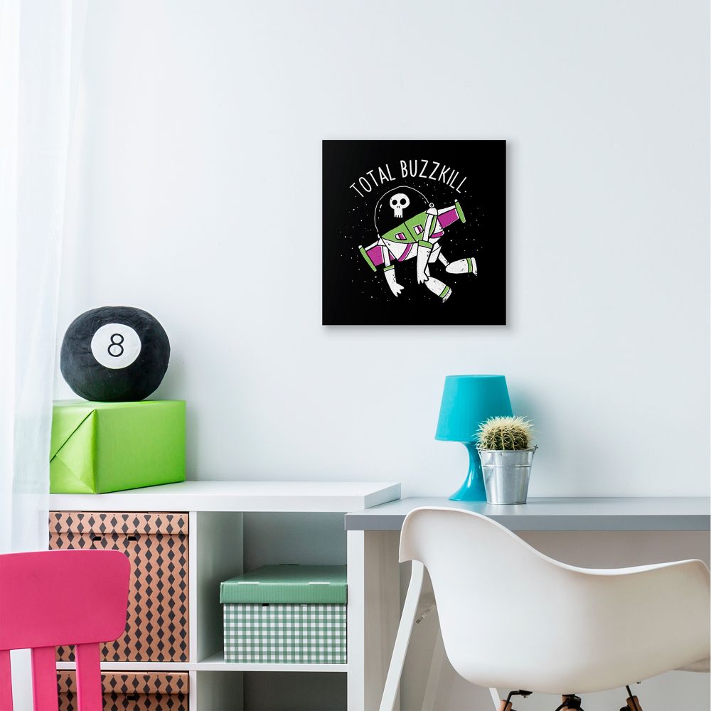 Total Buzzkill Animation Parody Toy Pun Inspirational Gallery-Wrapped Canvas Print Wall Art, 17x17