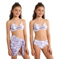 thumbnail image 6 of Toddler and Little Girls Swimwear Sets Summer Swimwear Tie Dye Print Bikini Top with Shorts and Skirt Three Piece Outfit, 6 of 9