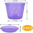 thumbnail image 2 of Orchid Pot, 6.7 Inch 8 Pack Orchid Pots with Holes and Saucers,Plastic Orchid Planter - Purple Amethyst, 2 of 9