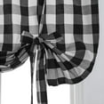 thumbnail image 3 of Buffalo Check Plaid Balloon Drape Shade Tie Up Roman Valance Rod Pocket Classic Window Treatment Semi Blackout Curtains for Small Window Farmhouse Kitchen Black 23"W x 47"L, 3 of 7