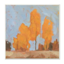 Stupell Industries Autumn Trees Brilliant Orange Leaves Soft Blue Sky, 12 x 12, Designed by Jacob Green