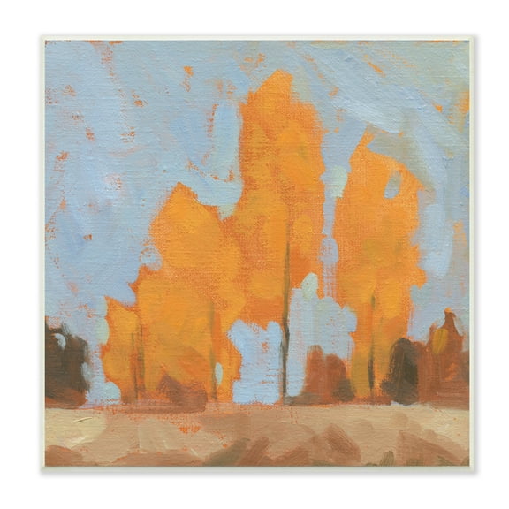 Stupell Industries Autumn Trees Brilliant Orange Leaves Soft Blue Sky, 12 x 12, Designed by Jacob Green