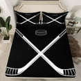 thumbnail image 2 of Castle Fairy Teens Ice Hockey Gamer 4pcs Bed Sheets,Sport Theme King Sheets,Black White Super Cozy Sheet Set,Luxury Bedroom Decor, 2 of 7