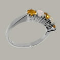 thumbnail image 3 of LBG British Made 10k White Gold Natural Citrine & Opal October Birthstone Womens Anniversary Ring - 33 size options - Size 12, 3 of 7