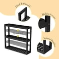 thumbnail image 6 of Bambloom Bamboo Bathroom Shelf 3-Tier Wall Mount Storage Rack ,Multifunctional Adjustable Layer Free Standing Over Toilet Utility Shelves Living Room Kitchen,Black, 6 of 6